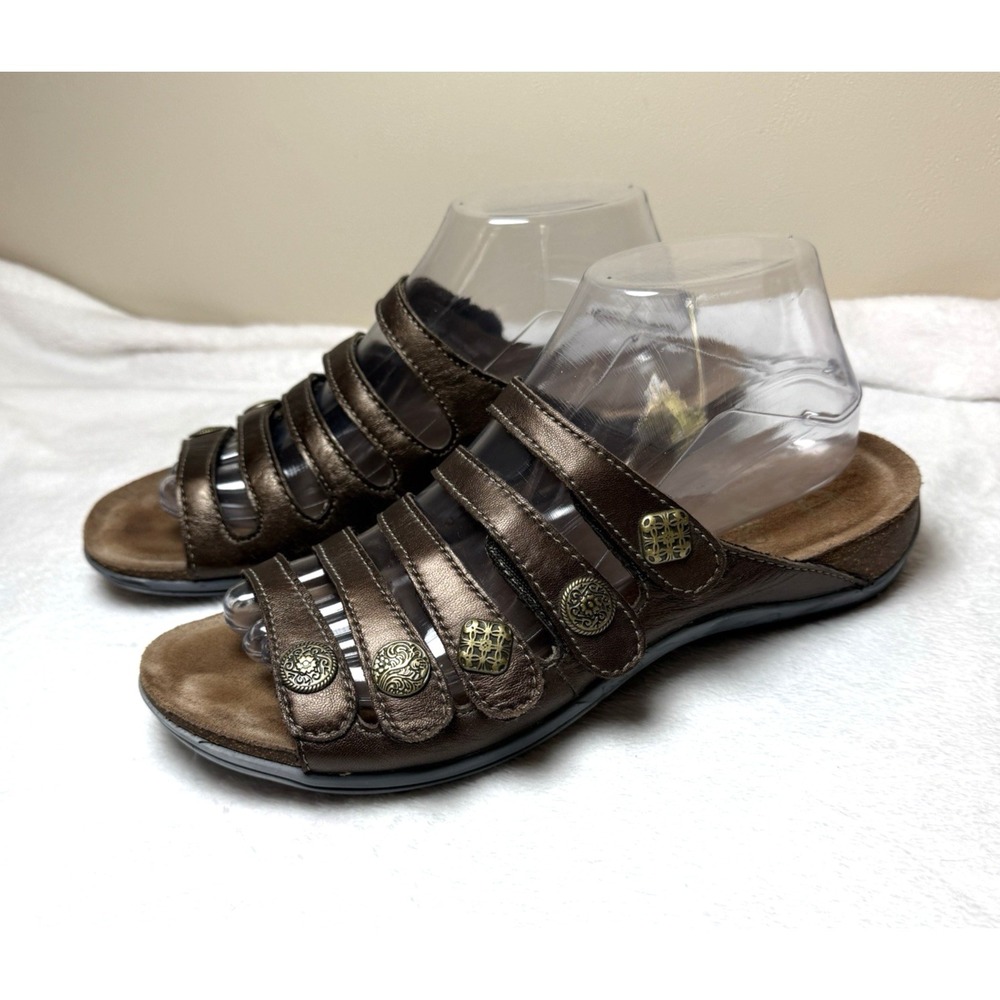 Dansko Leather Slides Slip On Sandals Metallic Brown Women's Size 41